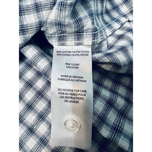 Travis Mathew Mens Size XL White Grey Black Plaid Button Down Short Sleeve Shirt - Picture 8 of 12